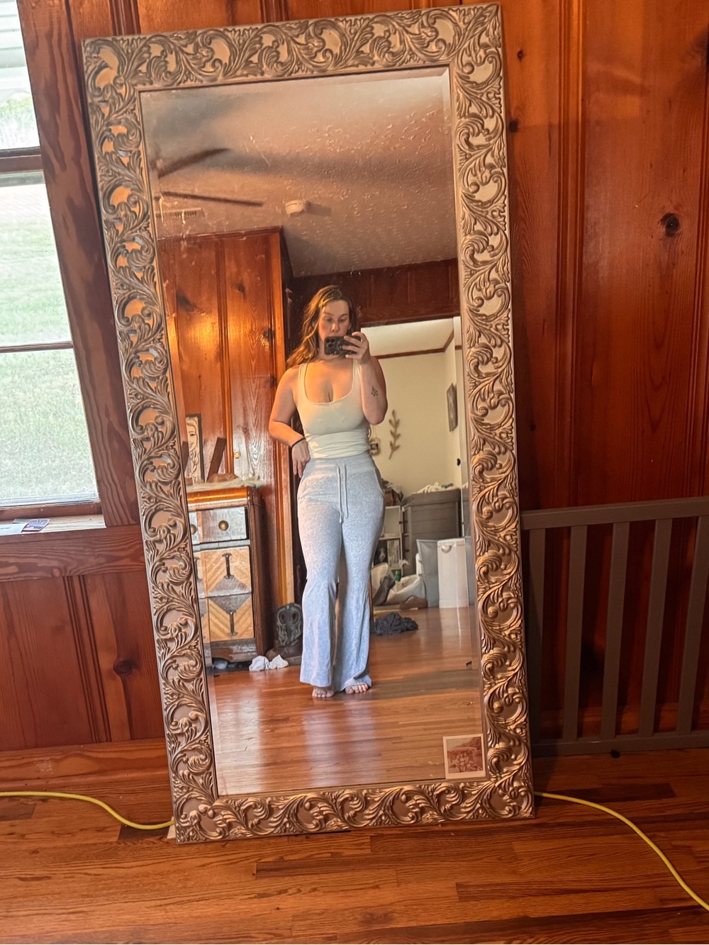 Aerie Gray Cozy Flare Sweatpants
